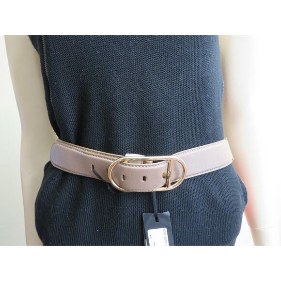 NWT VERSACE DCDB771-DNMT BEIGE LEATHER GOLD TONE CHAIN BUCKLE BELT 95 38 $1050 main image 3